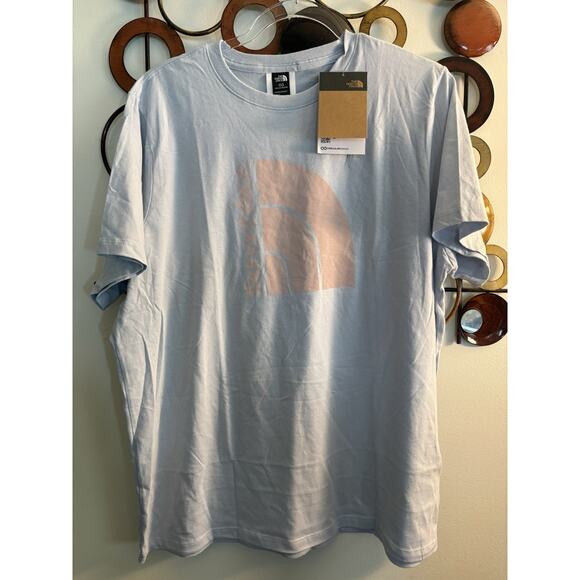 The North Face Women's Plus Pink Half Dome Short Sleeve Light Blue Tee Size XL - Picture 1 of 3